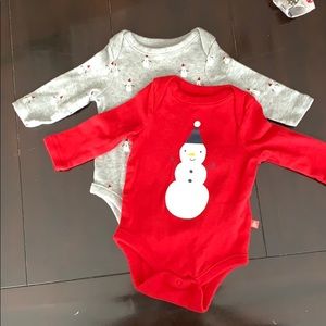 Snowman onesies 0-3 m